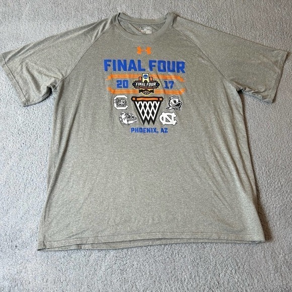 Under‎ Armour Tee Mens 2XL Gray Heatgear Loose 2017 NCCA Final 4 Basketball Tee - Picture 1 of 10